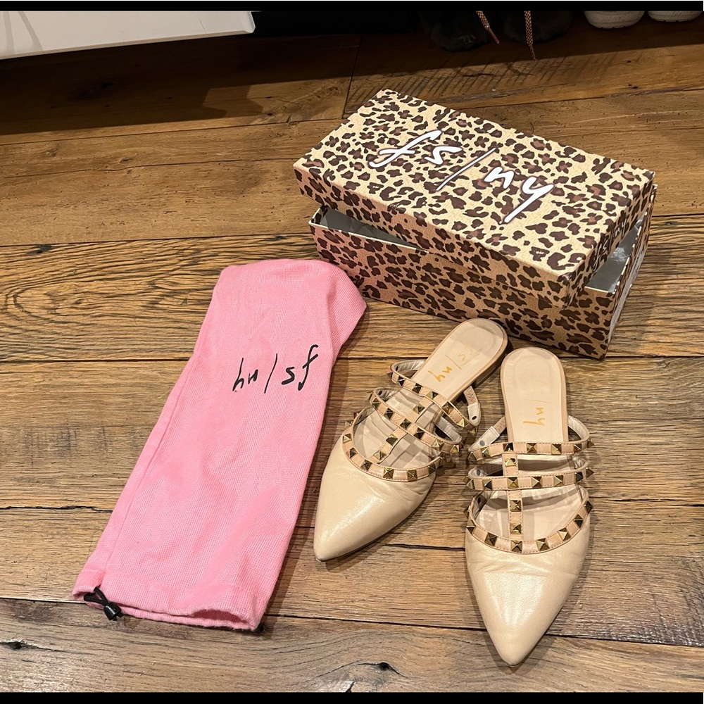 French Sole Davina slide US8.5, beige Rockstud
